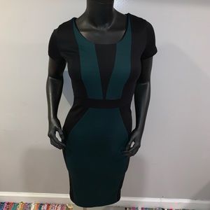 Black and Green Workwear Dress M